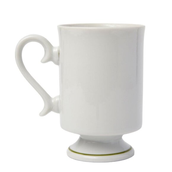 Vintage Holly Hobbie Porcelain Pedestal Mug Coffee Tea Cup Ceramic 70s White Cat - Picture 2 of 6